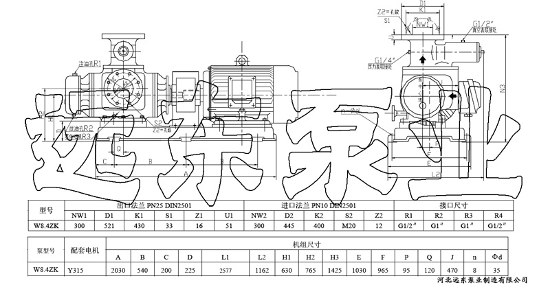 雙螺桿泵尺寸圖